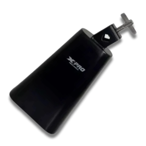 Cowbell 7" Metal Preto Grande Grave Profissional X-Pro