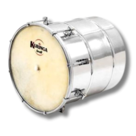 Cuíca 6'' em Alumínio Polido Profissional Kuringa Couro