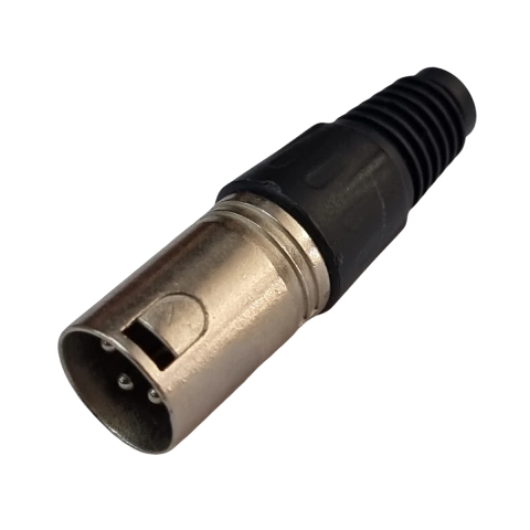 Plug XLR Macho Metal Simples Cromado MXT Unidade