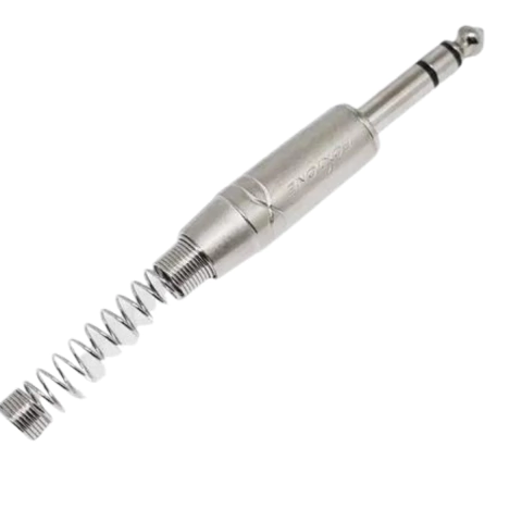 Plug P10 Macho Estéreo com Mola Profissional Roxtone