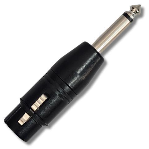 Adaptador XLR Fêmea x P10 Macho Mono Metal Pró Preto