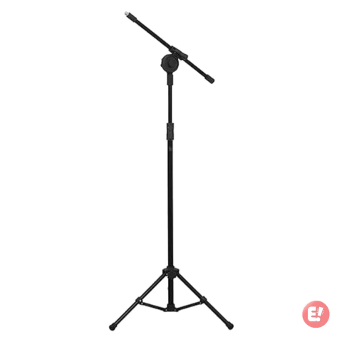 Pedestal de Microfone Girafa Metal Preto e Nylon PE2BK Visão