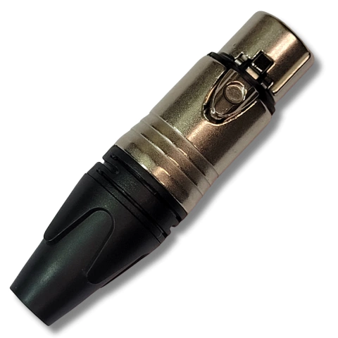 Plug XLR Fêmea Metal Profissional Cromado MXT Unidade C30FN3
