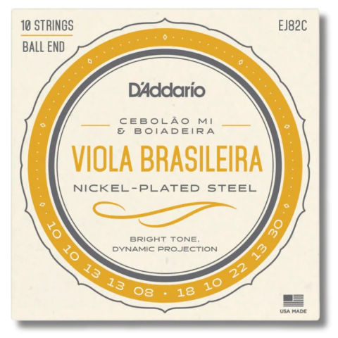 Encordoamento Viola Brasileira Cebolão em Mi D'Addario EJ82C
