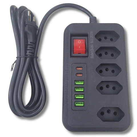 Filtro de Linha 11 entradas Preto 1,80m 2500W CB084 Jinhuai