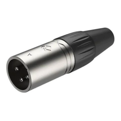 Plug XLR Macho Metal Profissional 3 Vias Roxtone RX3MP-NT