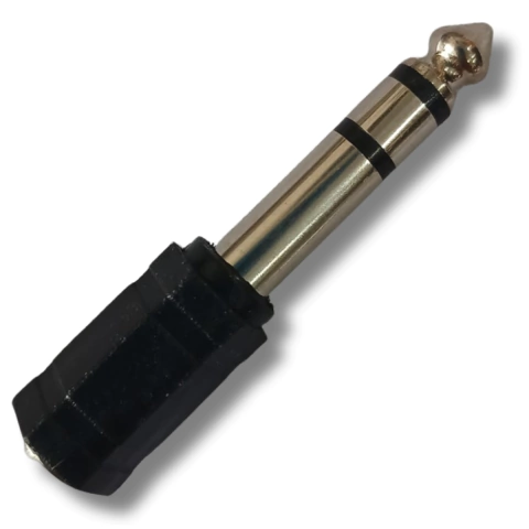 Adaptador P2 Fêmea Estereo para P10 Macho Estereo Plástico