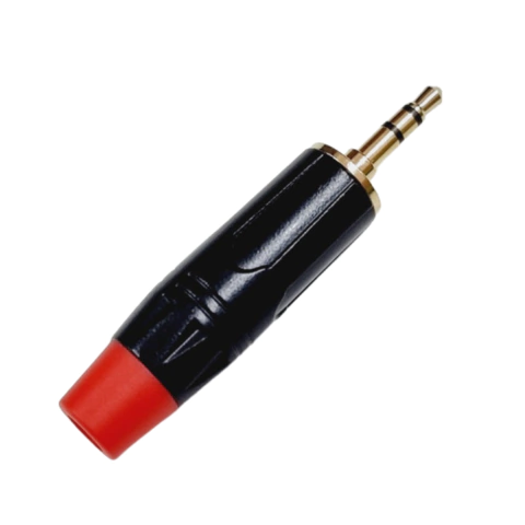 Plug P2 Macho Estéreo Profissional Vermelho Dourado MXT