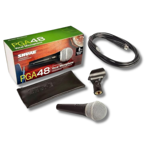 Microfone Dinâmico Cardióide Vocal PGA48-LC Original Shure