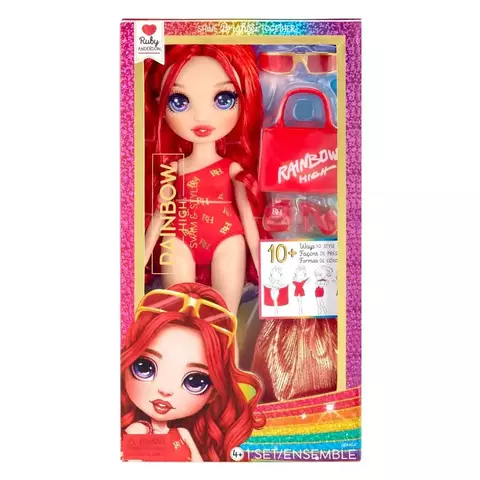 MUÑECA RAIMBOW HIGH 27CM SWIM STYLE RUBY WABRO - comprar online