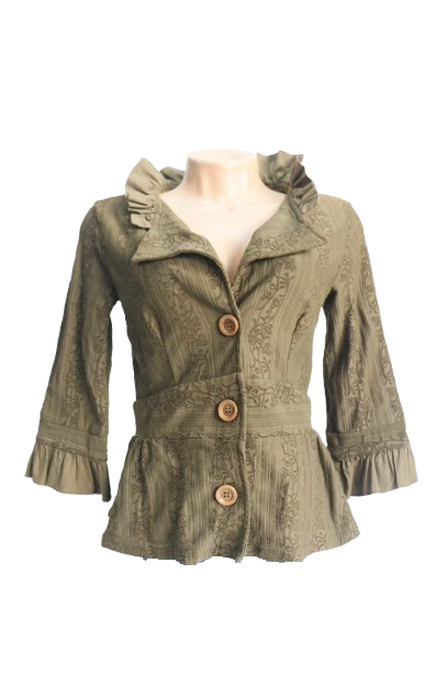 COLETE FEMININO TEXTURIZADO MANGA CURTA ALONGADA - RERY