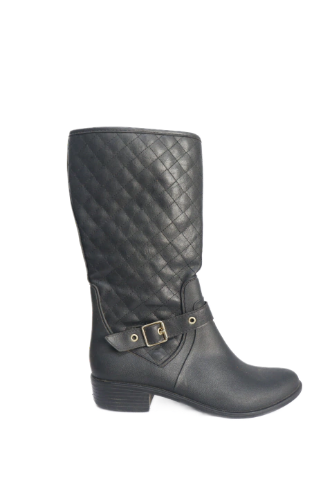 BOTA FEMININA CANO MÉDIO COM FIVELA PRETA - LUELUA