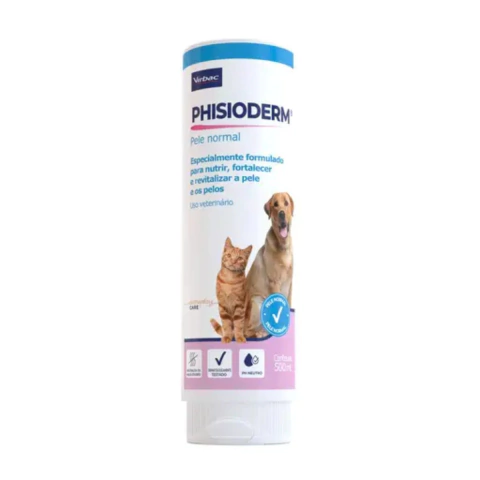 Shampoo Phisioderm 500mL Pra Cães e Gatos Pele Normal