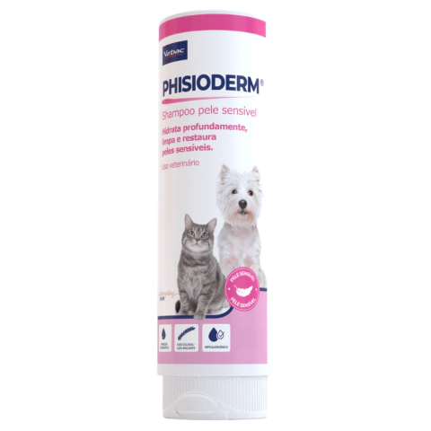 Shampoo Phisioderm 500mL Pra Cães e Gatos Pele Sensível