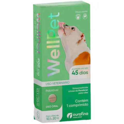 Wellpet Anti-Parasitário Pra Cães de 10,1 a 20Kg 1 Comprimido