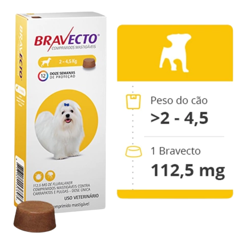 Antipulgas e Carrapatos Bravecto MSD para Cães