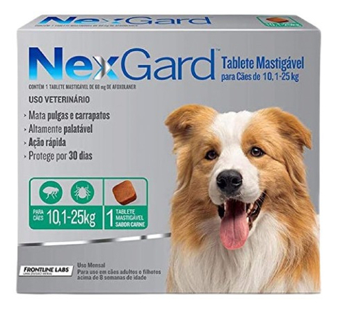 Antipulgas nexgard original 1 Comprimido, de 10,1 a 25 Kg-.