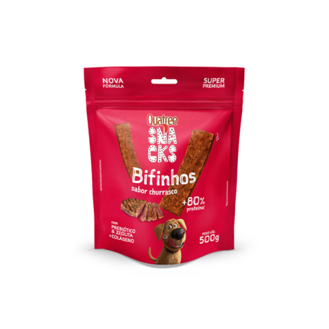 Petisco Quatree Snacks Bifinhos Churrasco para Cães - 500g