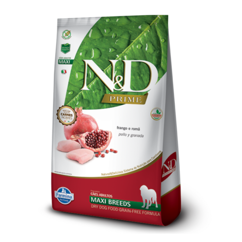 Ração N&D Prime Cães Adulto Raça Grande Frango Romã 10,1 Kg
