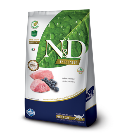 Ração N&D Prime Gatos Adultos Cordeiro e Blueberry 1,5 Kg