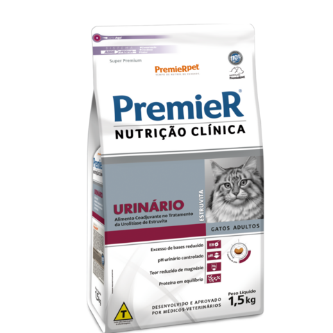 Premier Nutrição Clínica Urinário Estruvita Gatos 1,5kg