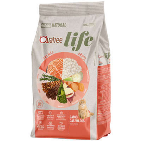 QUATREE LIFE GATOS CASTRADOS SALMAO E ARROZ 3-KG