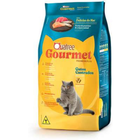 Ração Quatree Gourmet 10,1Kg Gatos Castrados Delicias do Mar