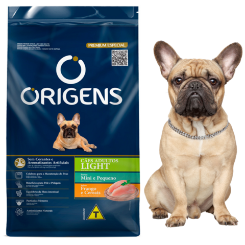 Ração Origens Cães Mini Pequeno Light Frango/Cereais-10,1Kg
