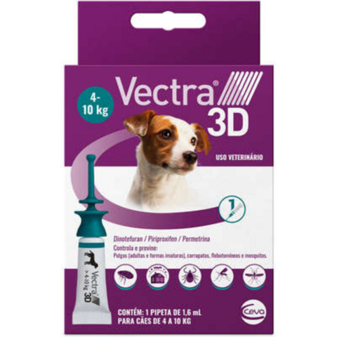 Antipulgas e Carrapatos Ceva Vectra 3D para Cães de 4 a 10Kg