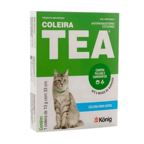 Coleira Antiparasitária Tea Konig 13g para Gatos - 33cm