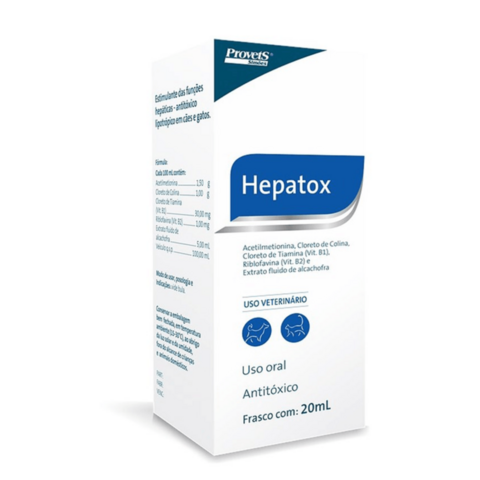 Hepatox 20ml Antitoxico P/ Caes Gatos Aves Oral - Provets
