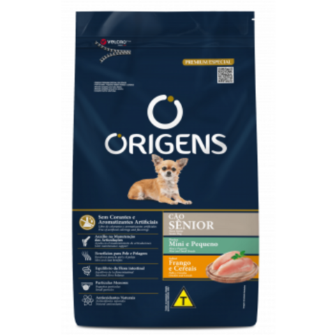 Ração Origens Cães Sênior Mini-Pequeno Frango/Cereais 10,1Kg