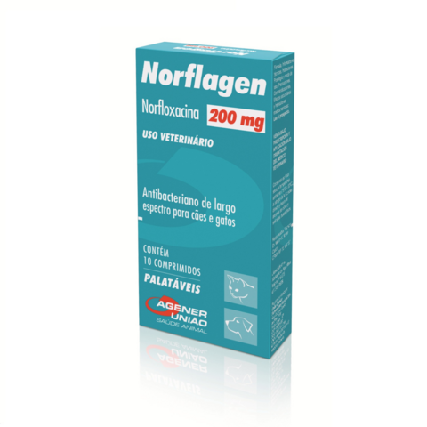 Norflagen 200 Mg Antibacteriano Para Gatos 10 Comprimidos