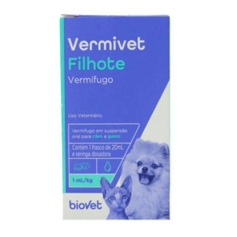 Vermifet Vermífugo Para Cães e Gatos Filhotes 20 Ml