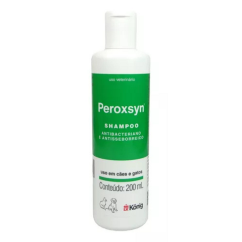 Shampoo Antibacteriano Para Cães Gatos Peroxsyn 200ml König