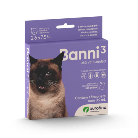 Ourofino Banni 3 Antipulgas Para Gatos entre 2,6 a 7,5Kg