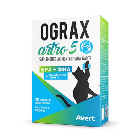 Ograx Artro 5 21,09g Suplemento Para Gatos 30 Cápsulas