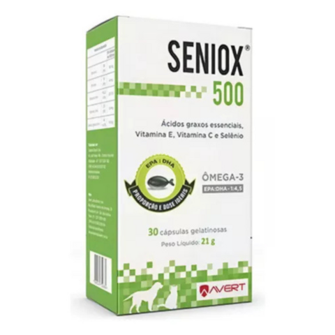 Seniox 500 Suplemento Cães e Gatos 21 g Avert 30 Cápsulas