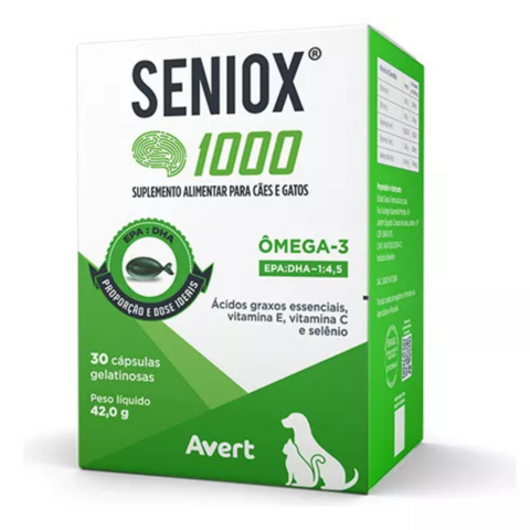 Seniox 1000 Suplemento Cães e Gatos 42 g Avert 30 Cápsulas