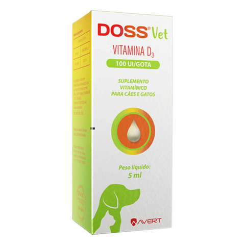 Doss Vet 5Ml Suplemento P/Cães e Gatos 100 UI/Gota Avert