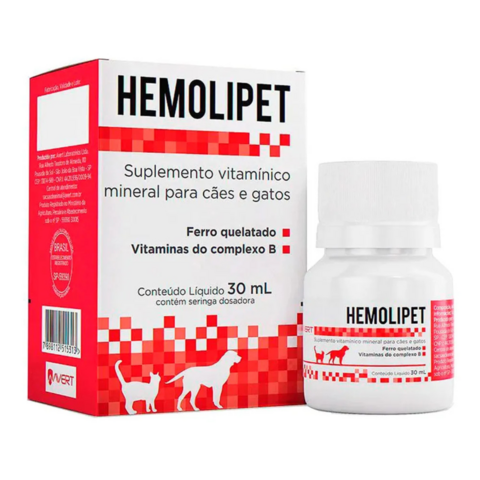 Hemolipet 30Ml Suplemento Vitamínico Para Cães e Gatos