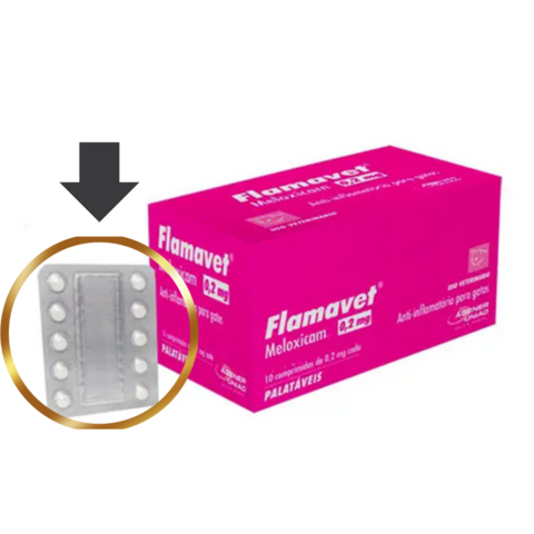 Flamavet 0,2Mg Anti Inflamatório P/Gatos C/10 Comprimidos