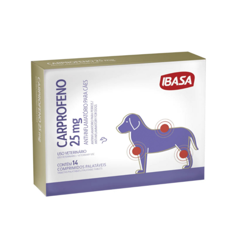 Carprofeno 25Mg AntI-inflamatório P/Cães C/14 Comprimidos