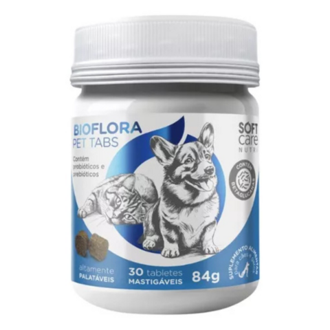 Bioflora Pet Tabs Probiótico Cães e Gatos C/30 Tabletes 84g