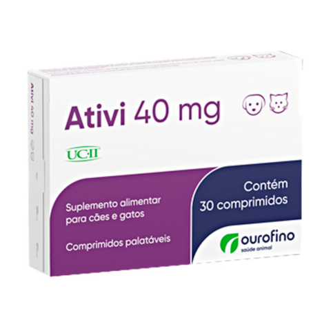 Ativi 40Mg Suplemento Alimentar Cães e Gatos 30 Comprimidos