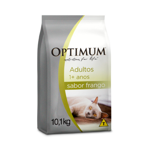 Ração Optimum 10,1Kg Sabor Frango Para Gatos Adultos