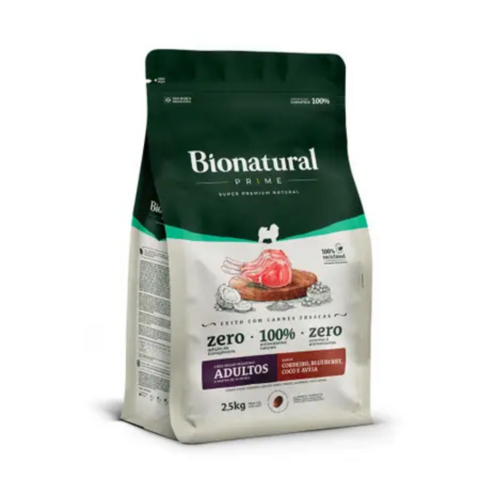 Ração Bionatural Prime 2,5Kg Cordeiro Cães Adultos Pequenos