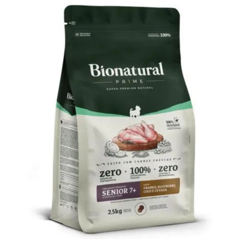 Ração Bionatural Prime 2,5Kg Frango Cães Sêniores Pequenos