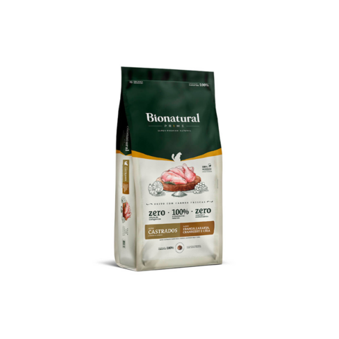 Ração Bionatural Prime 1,5Kg Frango Gatos Castrados