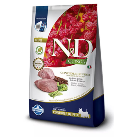 Ração N&D Quinoa 2,5Kg Controle de Peso Cães Adultos Mini